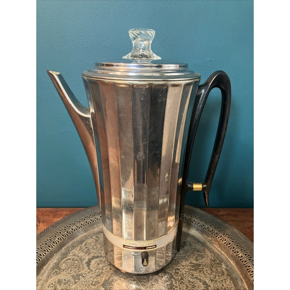 Vintage Universal 4582 Coffeematic Chrome Percolator Coffee Maker NO CORD Parts